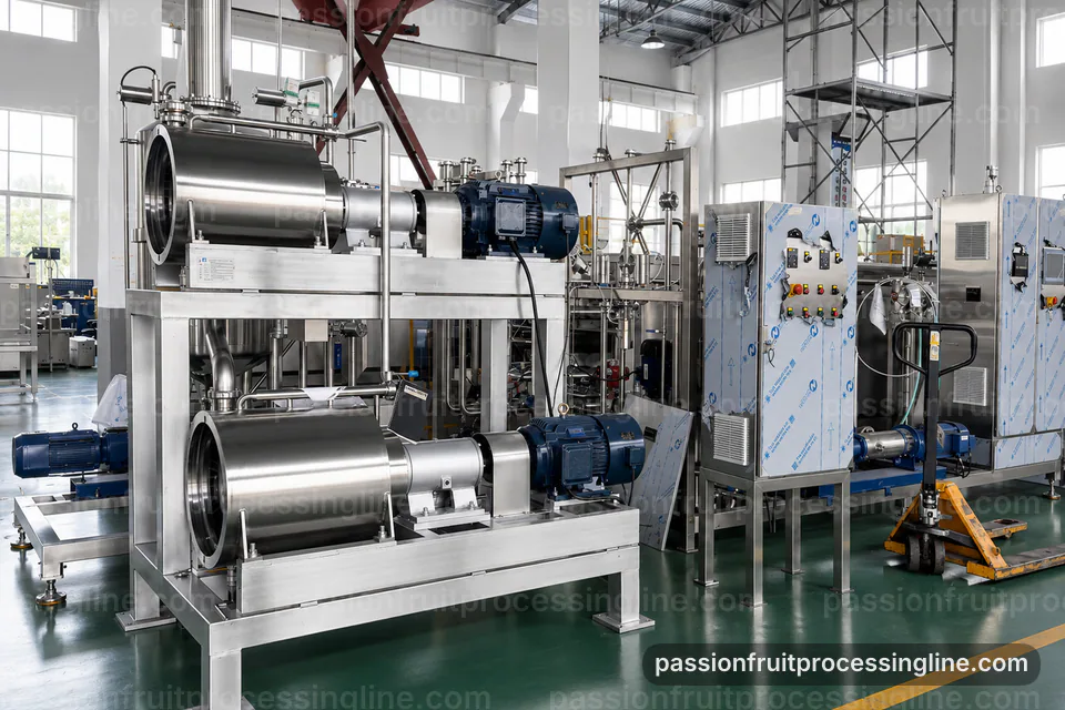 Industrial Passion Fruit Juice Line: Process Scope And Configuration Operating Stage industrial passion fruit juice line, process scope and configuration: passion fruit seed separator operating stage
